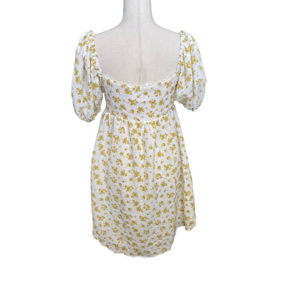 Sabo Yellow Floral Coquette Dress Short Milkmaid Peasant Small 4 6 Peasant‎ Med - Picture 3 of 4